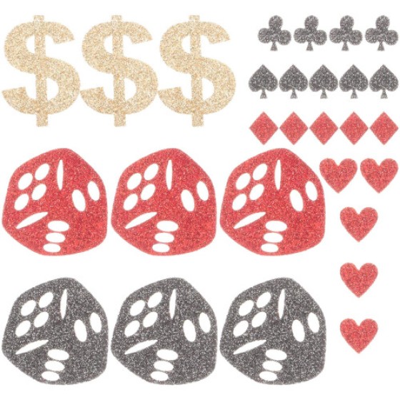 3 Pieces Poker Bags with Glitter